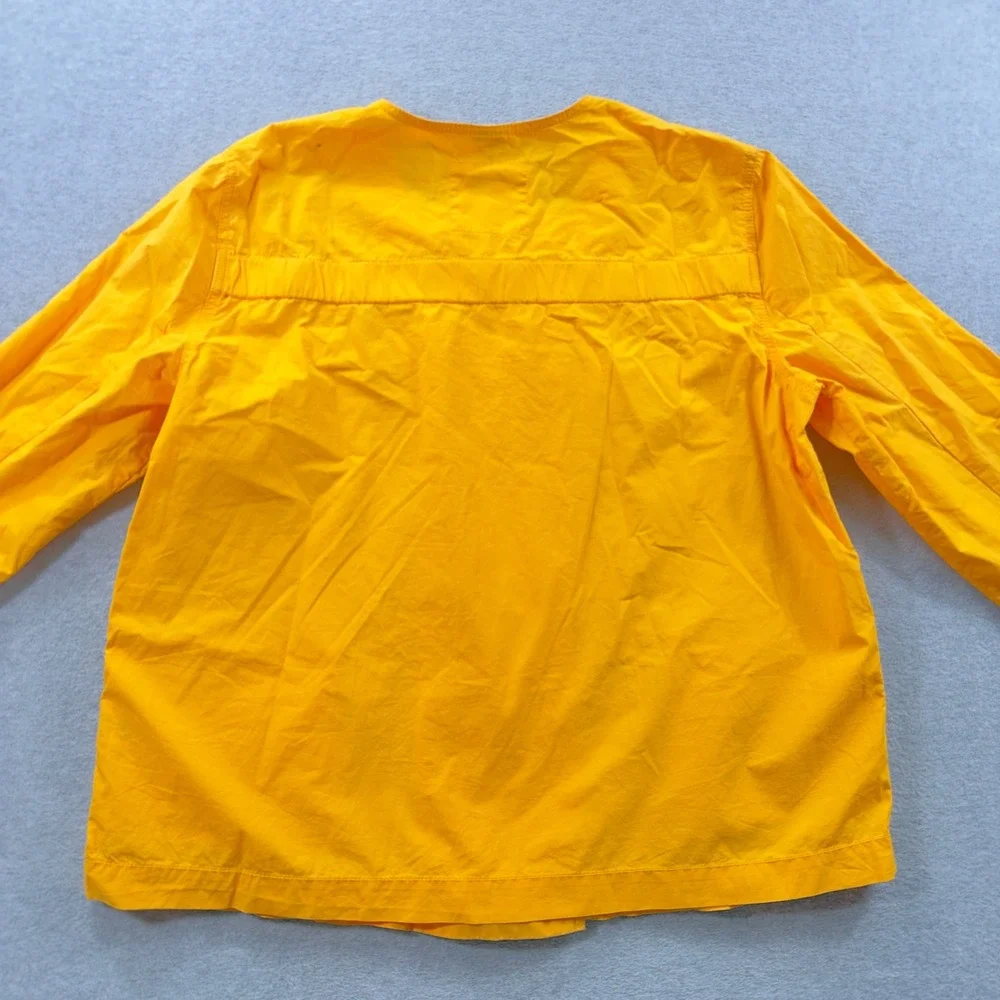 Michael Kors Double Breasted Jacket Womens 1X Yellow MK Logo Button Cotton